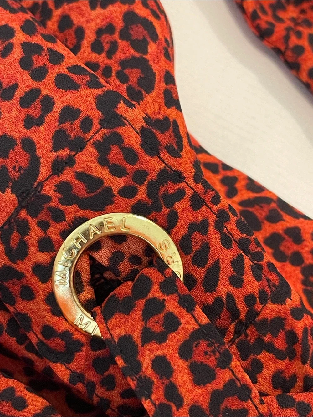 Michael Kors | Orange Rust Roll Tab Sleeve Blouse Top Sz L